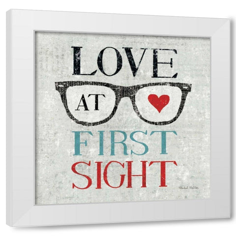 Vintage Desktop - Glasses White Modern Wood Framed Art Print by Mullan, Michael