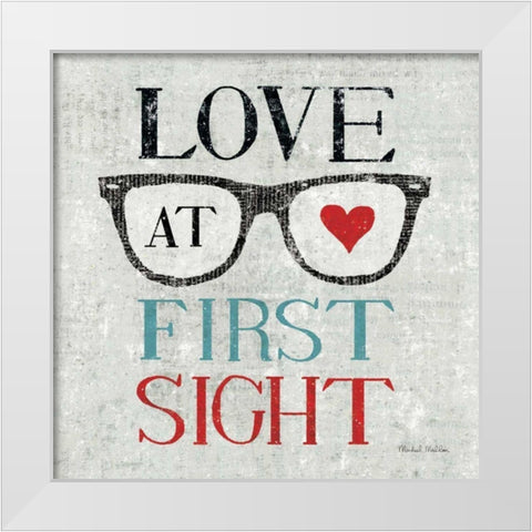 Vintage Desktop - Glasses White Modern Wood Framed Art Print by Mullan, Michael