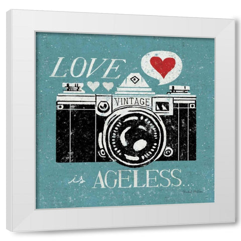Vintage Desktop - Camera White Modern Wood Framed Art Print by Mullan, Michael