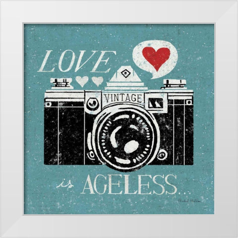 Vintage Desktop - Camera White Modern Wood Framed Art Print by Mullan, Michael