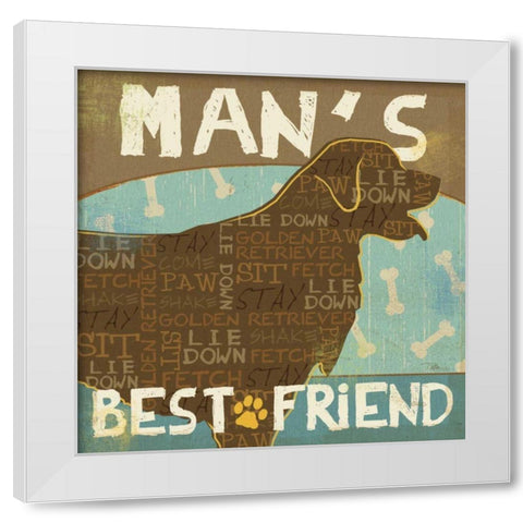 Best Friends I White Modern Wood Framed Art Print by Pela Studio