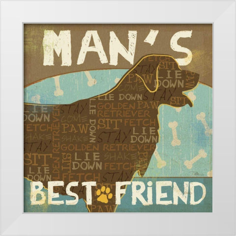 Best Friends I White Modern Wood Framed Art Print by Pela Studio
