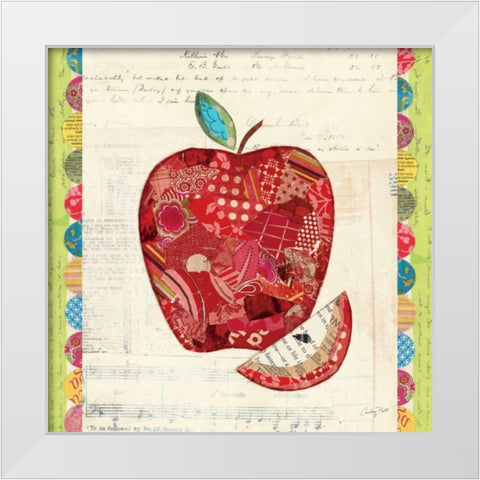 Fruit Collage I - Apple White Modern Wood Framed Art Print by Prahl, Courtney