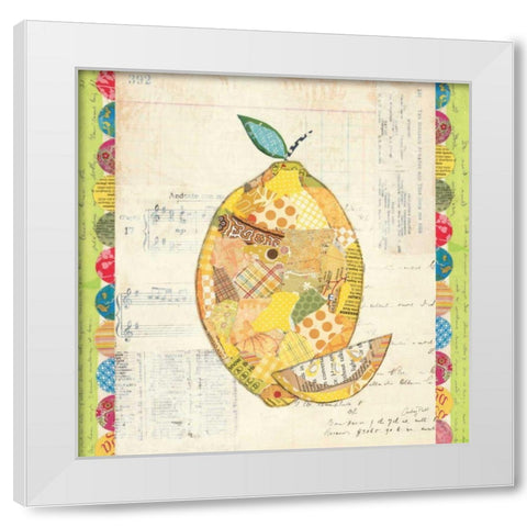 Fruit Collage II - Lemon White Modern Wood Framed Art Print by Prahl, Courtney