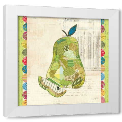 Fruit Collage III - Pear White Modern Wood Framed Art Print by Prahl, Courtney