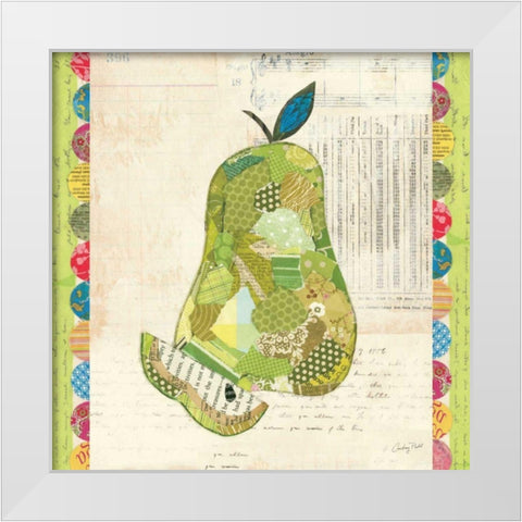 Fruit Collage III - Pear White Modern Wood Framed Art Print by Prahl, Courtney