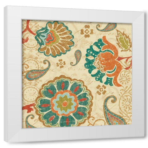 Fall Paisley II White Modern Wood Framed Art Print by Pela