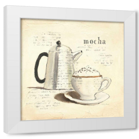 Parisian Coffee I White Modern Wood Framed Art Print by Adams, Emily