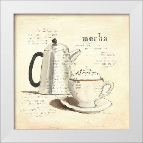 Parisian Coffee I White Modern Wood Framed Art Print by Adams, Emily