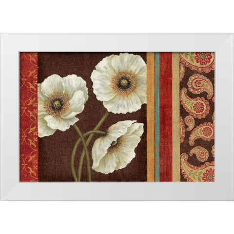 Moroccan Red Applique White Modern Wood Framed Art Print by Brissonnet, Daphne