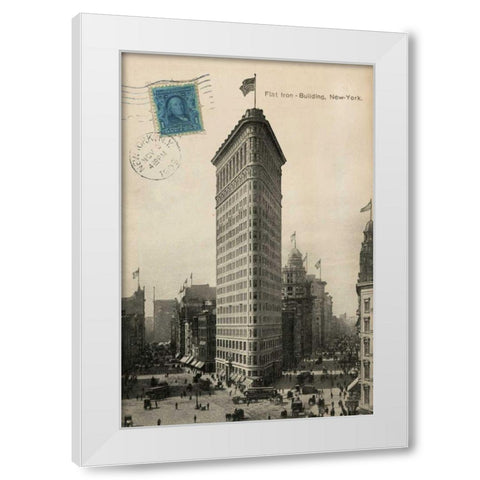 Flat Iron 1909 White Modern Wood Framed Art Print by Wild Apple Portfolio