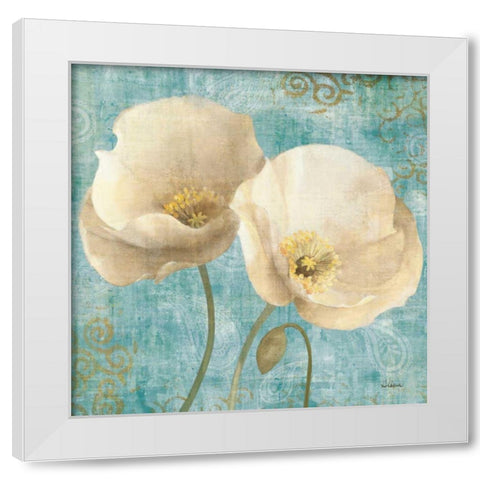 Poppies on Paisley White Modern Wood Framed Art Print by Hristova, Albena