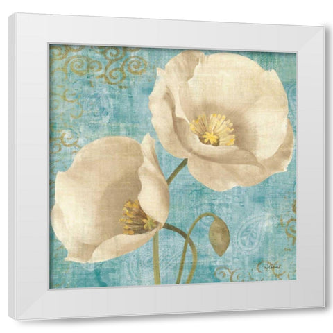 Rich Poppies on Paisley White Modern Wood Framed Art Print by Hristova, Albena