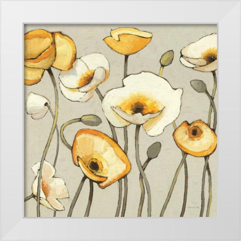 Jaune Gris III White Modern Wood Framed Art Print by Novak, Shirley
