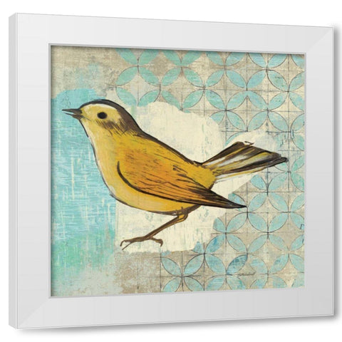 Wilsons Warbler II White Modern Wood Framed Art Print by Lovell, Kathrine