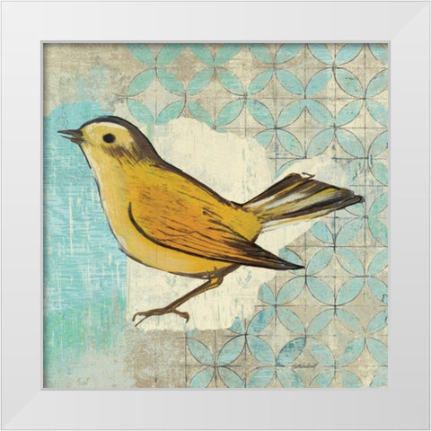 Wilsons Warbler II White Modern Wood Framed Art Print by Lovell, Kathrine