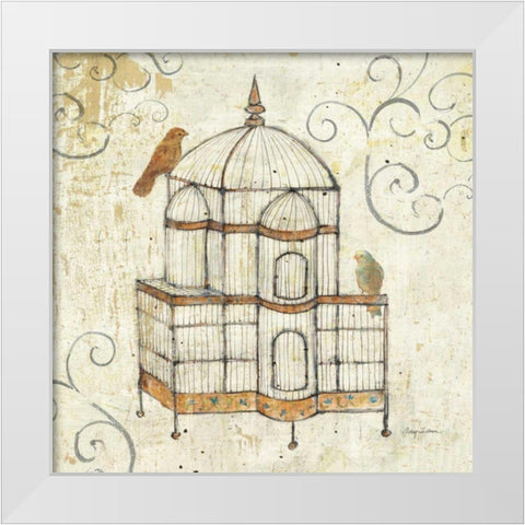 Bird Cage I White Modern Wood Framed Art Print by Tillmon, Avery