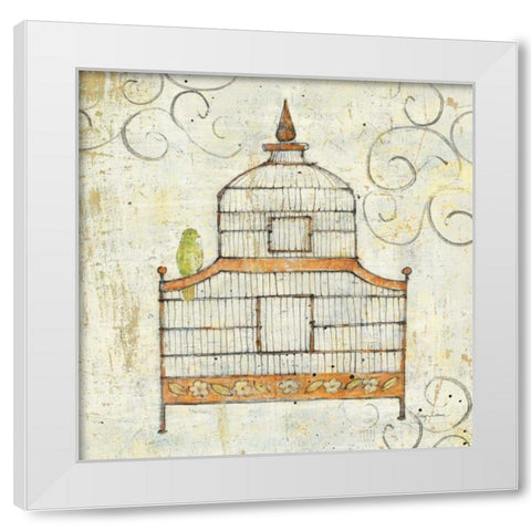 Bird Cage III White Modern Wood Framed Art Print by Tillmon, Avery