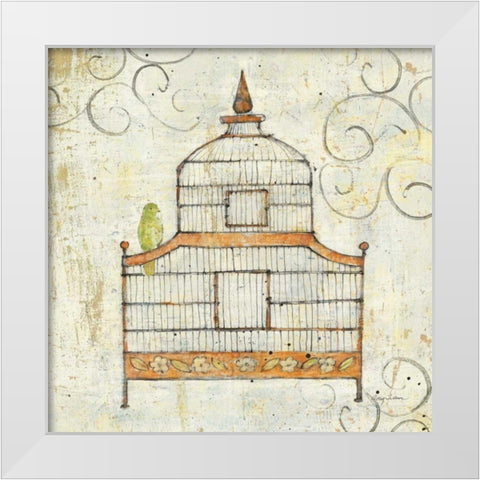 Bird Cage III White Modern Wood Framed Art Print by Tillmon, Avery