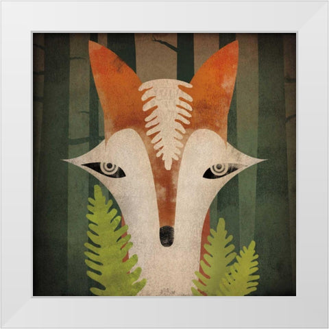 Fern Fox White Modern Wood Framed Art Print by Fowler, Ryan