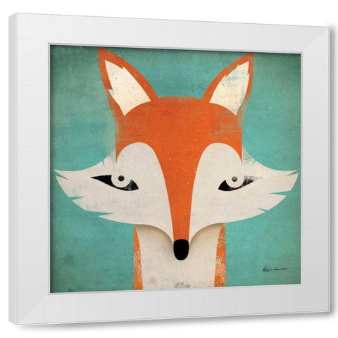 Fox White Modern Wood Framed Art Print by Fowler, Ryan