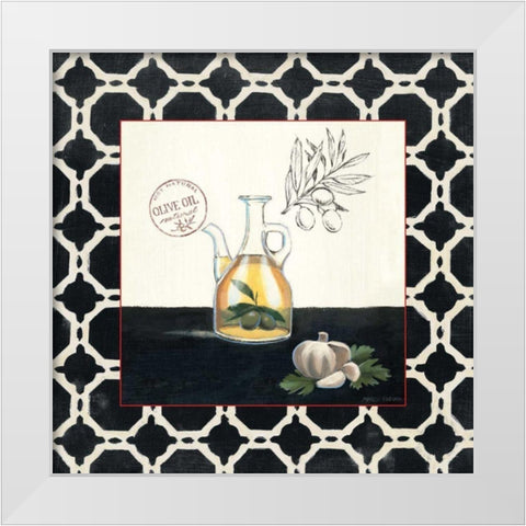 Olive Oil and Garlic White Modern Wood Framed Art Print by Fabiano, Marco
