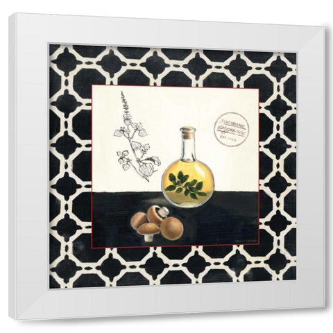 Oregano and Mushrooms White Modern Wood Framed Art Print by Fabiano, Marco