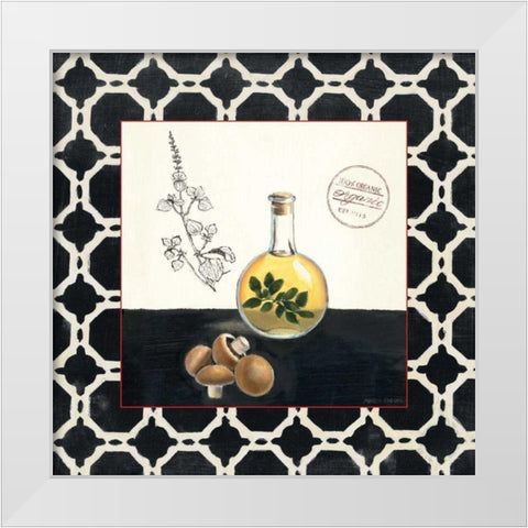 Oregano and Mushrooms White Modern Wood Framed Art Print by Fabiano, Marco