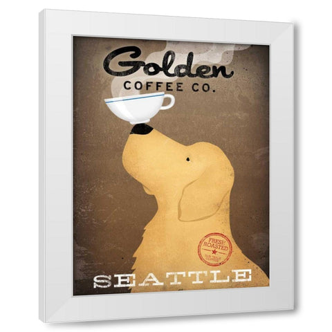 Golden Coffee Co White Modern Wood Framed Art Print by Fowler, Ryan