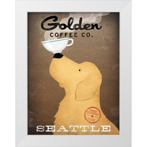 Golden Coffee Co White Modern Wood Framed Art Print by Fowler, Ryan