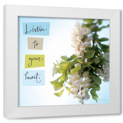 Listen to Your Heart White Modern Wood Framed Art Print by Schlabach, Sue