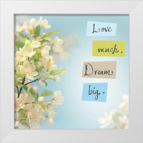 Love Much Dream Big White Modern Wood Framed Art Print by Schlabach, Sue
