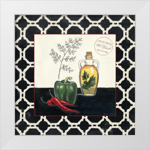 Parsley and Peppers White Modern Wood Framed Art Print by Fabiano, Marco