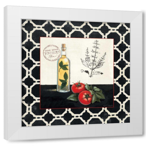Basil and Tomatoes White Modern Wood Framed Art Print by Fabiano, Marco