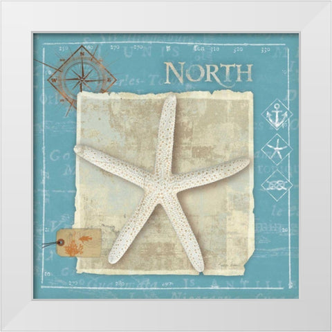 Points North White Modern Wood Framed Art Print by Aldrich, Belinda