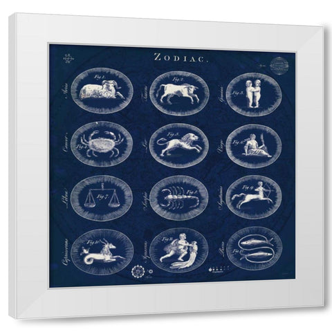 Blueprint Zodiac White Modern Wood Framed Art Print by Schlabach, Sue