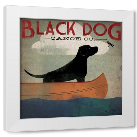 Black Dog Canoe White Modern Wood Framed Art Print by Fowler, Ryan