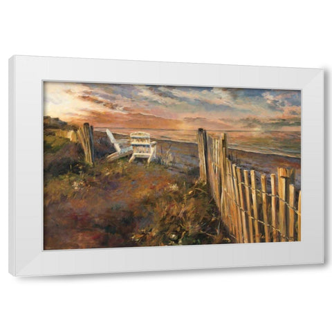 The Beach at Sunset White Modern Wood Framed Art Print by Hageman, Marilyn