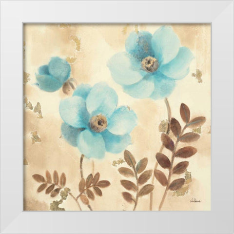 Poppies Three II White Modern Wood Framed Art Print by Hristova, Albena