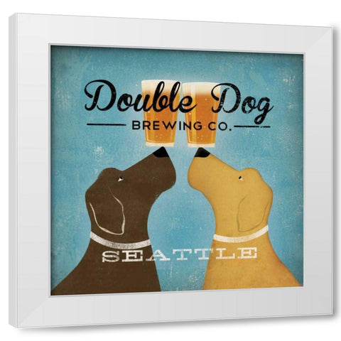 Double Dog Brewing Co. Seattle Brown Dog White Modern Wood Framed Art Print by Fowler, Ryan