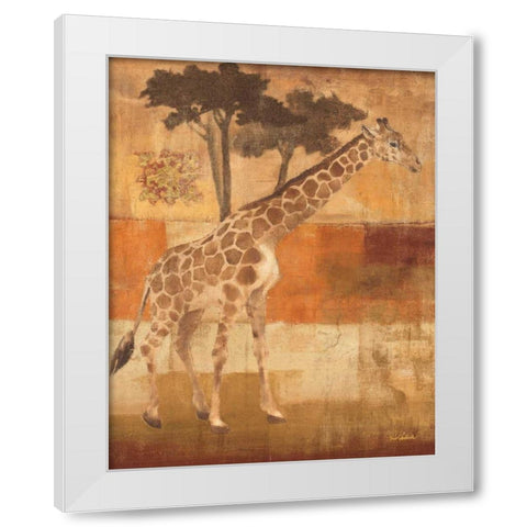 Animals on Safari I White Modern Wood Framed Art Print by Hristova, Albena