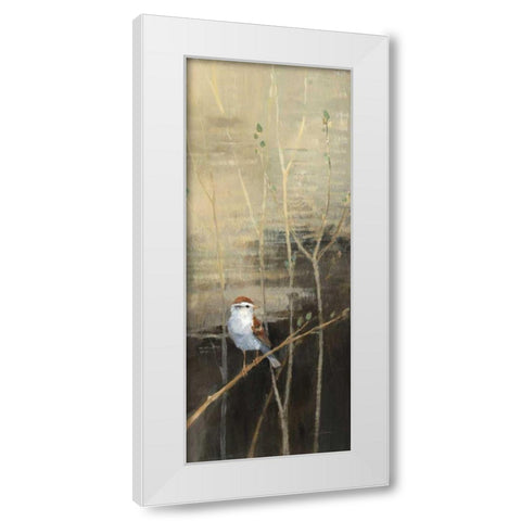 Sparrows at Dusk I White Modern Wood Framed Art Print by Tillmon, Avery