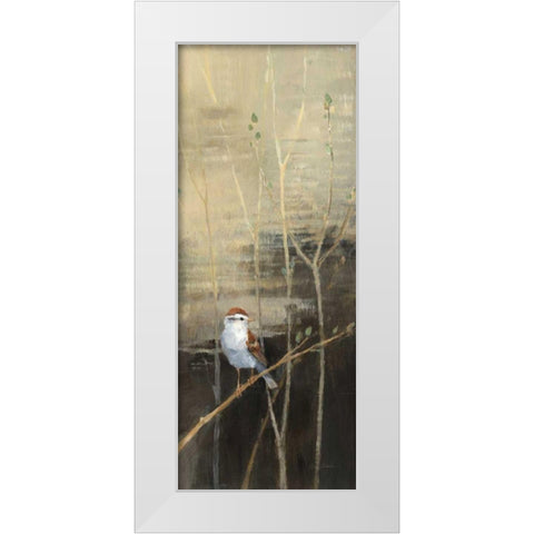 Sparrows at Dusk I White Modern Wood Framed Art Print by Tillmon, Avery