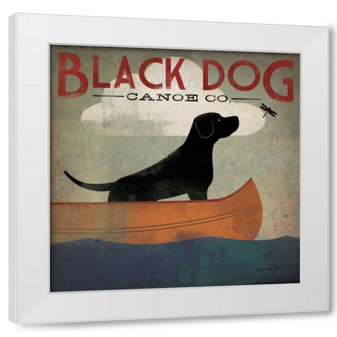 Black Dog Canoe White Modern Wood Framed Art Print by Fowler, Ryan