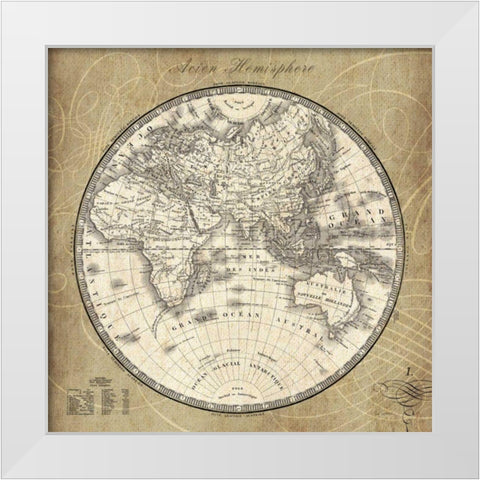 French World Map II White Modern Wood Framed Art Print by Schlabach, Sue
