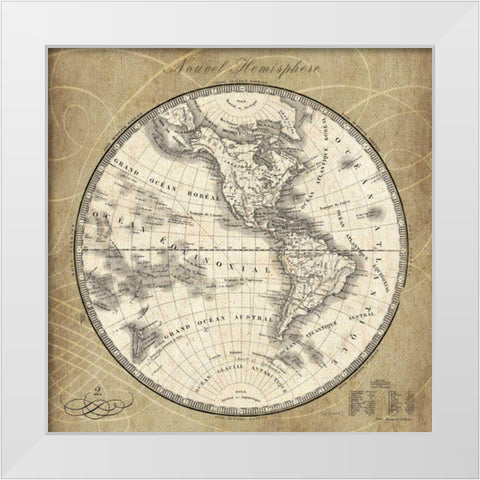 French World Map III White Modern Wood Framed Art Print by Schlabach, Sue
