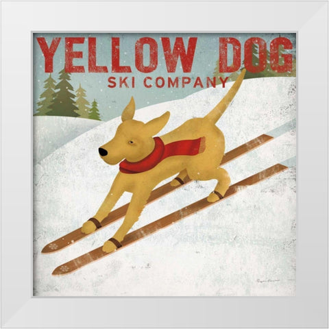 Yellow Dog Ski Co White Modern Wood Framed Art Print by Fowler, Ryan