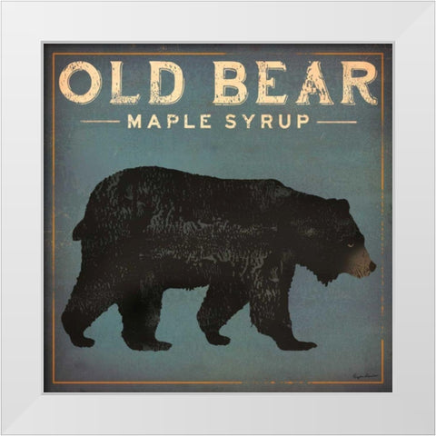 Old Bear White Modern Wood Framed Art Print by Fowler, Ryan