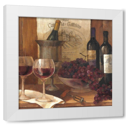 Vintage Wine Crop White Modern Wood Framed Art Print by Hristova, Albena