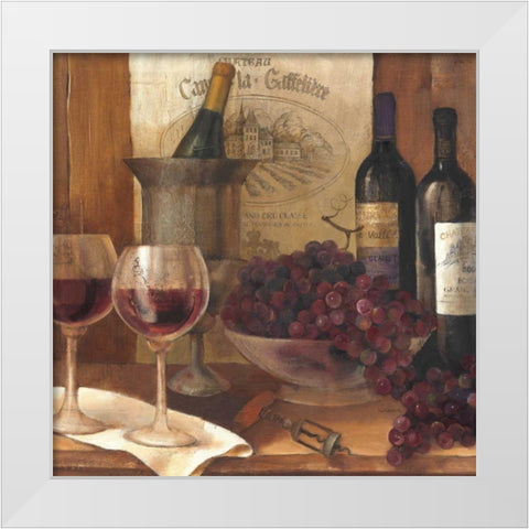 Vintage Wine Crop White Modern Wood Framed Art Print by Hristova, Albena